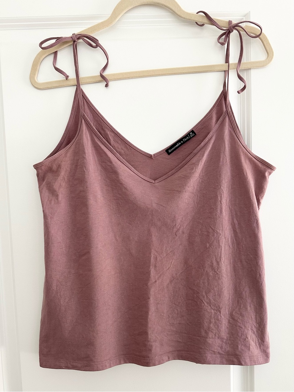 Abercrombie Mauve Pink Spaghetti Strap Adjustable Tie Layering Tank Top